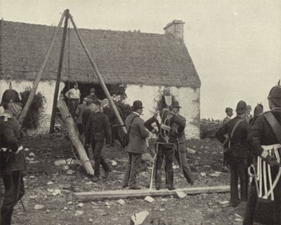 Vräkningsscen (s/v foto) av Irish Photographer