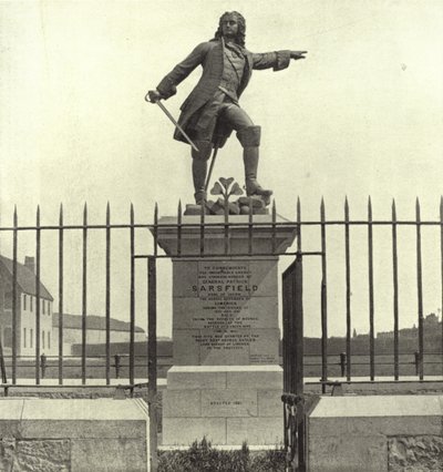 Sarsfield-statyn, Limerick (s/v foto) av Irish Photographer