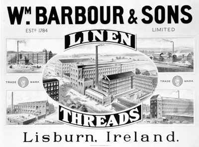 Annons för Wm. Barbour und Sons (litho) av Irish School