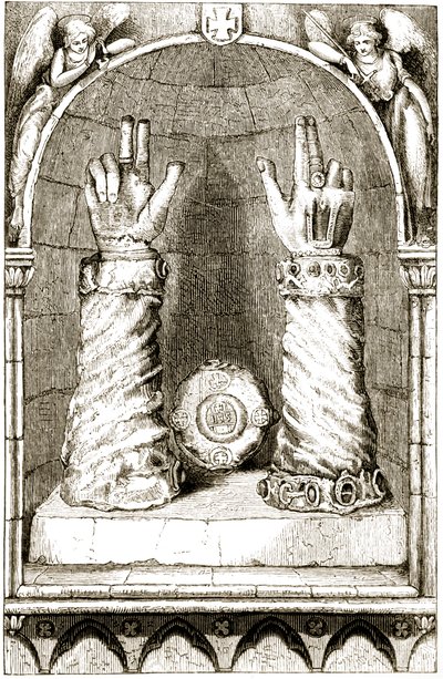 Shrine of St. Patricks hand, från The Trias Thuamaturga, eller Three Wonder-Working Saints of Ireland, av Mary Cusack (1829-99) publicerad ca 1890-talet av Irish School