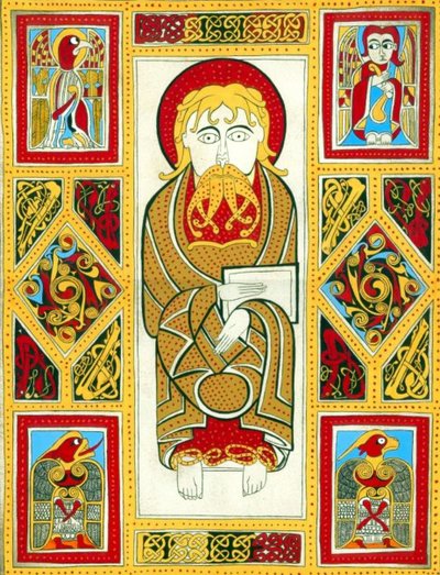illustration från The Book of Kells, 800 (illumination) av Irish School