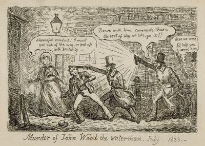 Mordet på vattenmannen John Wood, juli 1833 (gravyr) av Isaac (after) Cruikshank