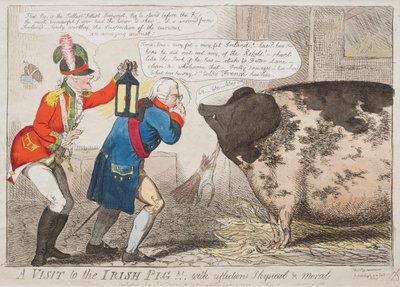 Ett besök hos den irländska grisen!! Med reflektioner Fysiskt och moraliskt av Isaac Cruikshank