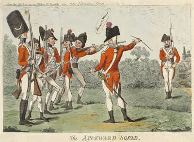 The Awkward Squad, 1793 (färgad etsning) av Isaac Cruikshank