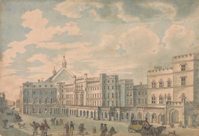 Utsikt över Houses of Lords and Commons från Old Palace Yard av Isaac Cruikshank