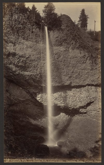 Latourelle Falls, nära Rooster Rock, Columbia River av Isaac Grundy Davidson
