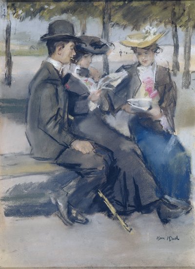 I Bois de Boulogne nära Paris av Isaac Israels (signed by artist)