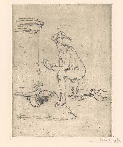 Knästående modell för spis av Isaac Israels (signed by artist)