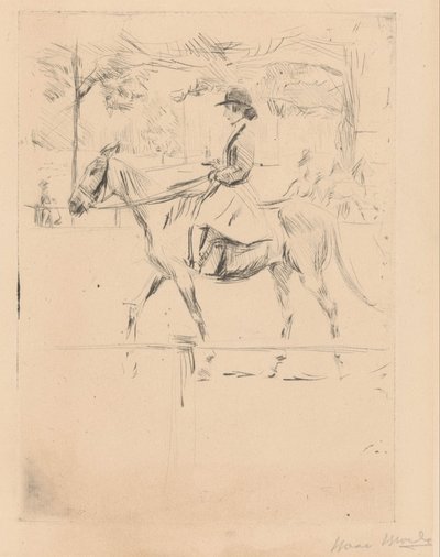 Kvinna till häst av Isaac Israels (signed by artist)