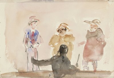 Tre konstnärer på scenen av Isaac Israels