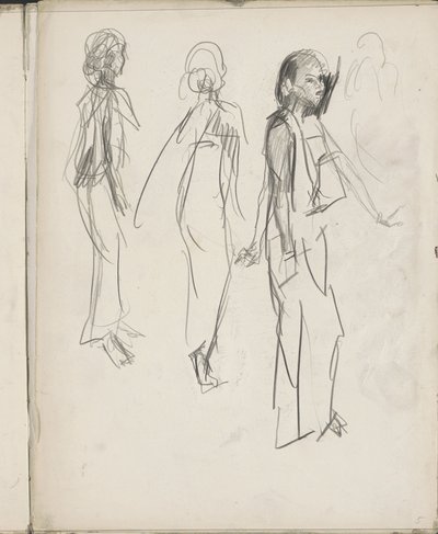 Tre stående indiska figurer av Isaac Israels