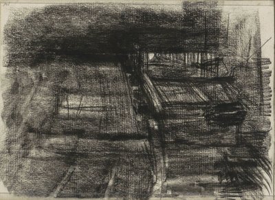 Byggnader, eventuellt skyltfönster av Isaac Israels