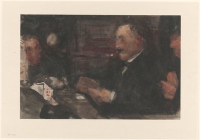 Herrar som spelar kort i caféet av Isaac Israels