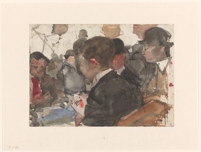 Män som spelar kort på ett café av Isaac Israels