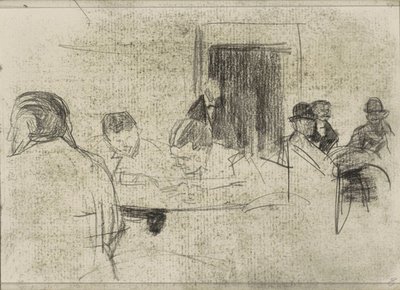 Män vid bord, eventuellt på ett kafé av Isaac Israels
