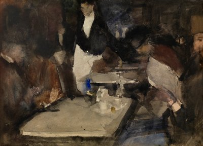 Restaurang "Mille Colonnes" (akvarell på papper) av Isaac Israels