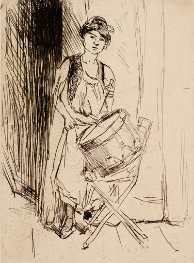Damen med trumman (etsning) av Isaac Israels