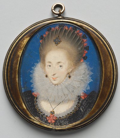 Porträtt av Lucy Russell, grevinna av Bedford, född Harrington, 1612. av Isaac Oliver