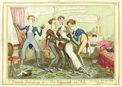 En dandy som svimmar av Isaac Robert Cruikshank