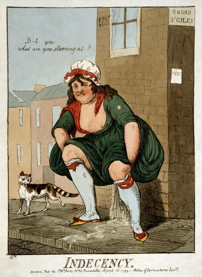 Oanständighet, 1799. av Isaac Robert Cruikshank