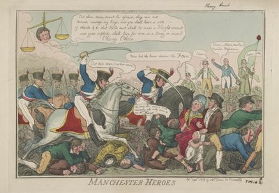 Manchester Heroes, 1819 av Isaac Robert Cruikshank