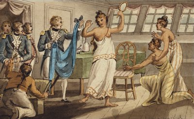 Otahitiano", från the Voyages of Captain Cook av Isaac Robert Cruikshank