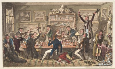 Oxford Transports, eller University Exiles, från The English Spy, publicerad London, 1824 (handfärgad gravyr) av Isaac Robert Cruikshank
