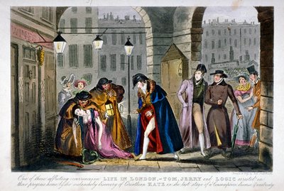 Scen i Covent Garden, Westminster, London, 1830 av Isaac Robert Cruikshank