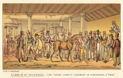 En titt in på Tattersalls av Isaac, Robert and George Cruikshank