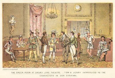 The Green Room på Drury Lane Theatre av Isaac, Robert and George Cruikshank