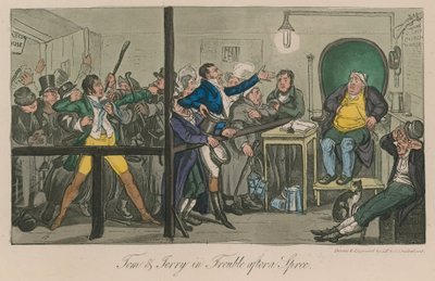 Tom och Jerry i trubbel efter en spree av Isaac, Robert and George Cruikshank