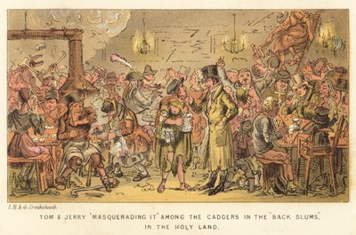 Tom och Jerry maskerar det bland cadgers i Back Slums, i det heliga landet av Isaac, Robert and George Cruikshank
