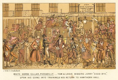 White Horse Cellar, Piccadilly av Isaac, Robert and George Cruikshank