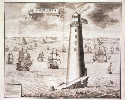 Eddystone-fyren, graverad av Hendrick Hulsbergh, 1713 (se även 40669) av Isaac Sailmaker
