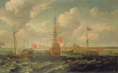 The Royal Yacht utanför Sheerness, ca 1680 (olja på duk) av Isaac Sailmaker