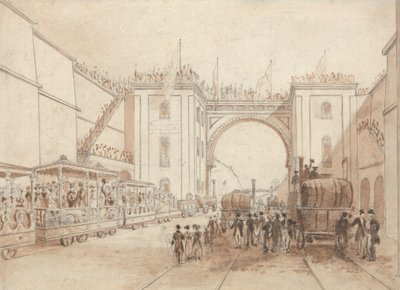Invigning av Liverpool och Manchester Railway av Isaac Shaw
