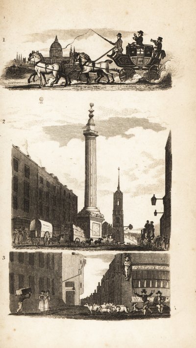 Landsmän på en scencoach, Monumentet och pajhörnan av Isaac Taylor