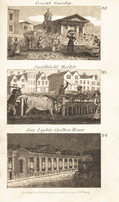Handlar i Regency England: Covent Garden, Smithfield Market och gaslampor på Carlton House av Isaac Taylor