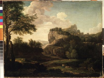 ""Landskap"" målning av Isaac de Moucheron (1667-1744) Mikalojus Konstantinas Ciurlionis Fine Arts Museum från 1700-talet, Kaunas, Litauen av Isaac de Moucheron