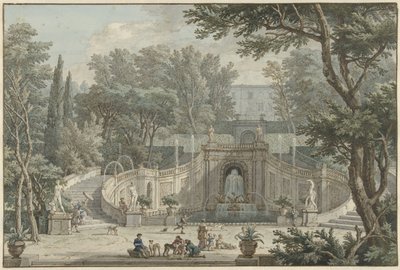 Utsikt över trädgården i Villa d