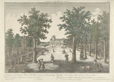 Utsikt över Buitenhof i Haag Vue du Buyten-Hof, a la Haye. (titel på objekt) av Isaac van Haastert