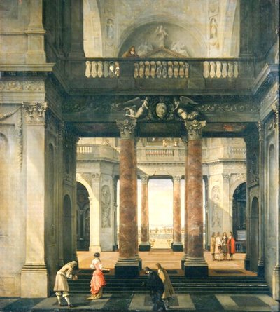 Hall av ett palats av Isaac van Nickele