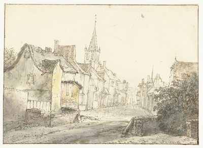 En gata i en by eller stad Dorpsstraat av Isaac van Ostade