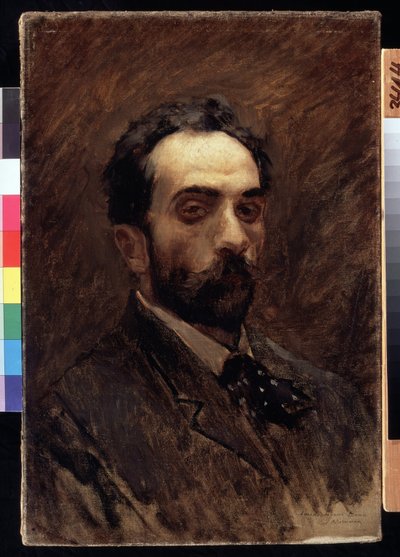 Självporträtt. Målning av Isaac Ilyich Levitan (1860-1900). olja på duk, sent 1890. Rysk konst, 1800-talsporträtt. Statens Tretjakovgalleri, Moskva. av Isaak Ilyich Levitan