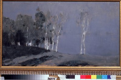 Månbelyst natt. Målning av Isaac (Isaac) Ilyich Levitan (1860-1900), olja på duk, cirka 1890. Rysk konst, 1800-talslandskap. Statens Tretjakovgalleri, Moskva. av Isaak Ilyich Levitan