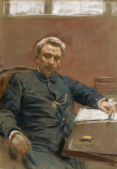 Porträtt av stumfilmsskådespelaren Alexander Pavlovich Lensky 1847-1908, 1890-talet. av Isaak Ilyich Levitan