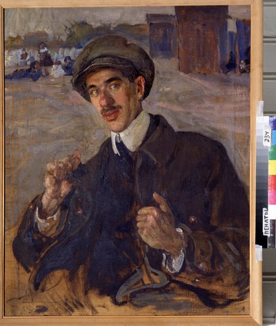 Porträtt av författaren Kornei Ivanovich Tchoukovski (1882-1969) (Porträtt av författaren Korney I. Chukovsky). Målning av Isaak Izrailevich Brodsky (Brodsky) (1884-1939). Olja på duk, 83 x 66 cm av Isaak Israilevich Brodsky