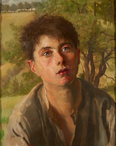 The Young Shepherd Boy (olja på duk) av Isabel Codrington
