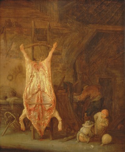 Grisslakt (olja på panel) av Isack van Ostade
