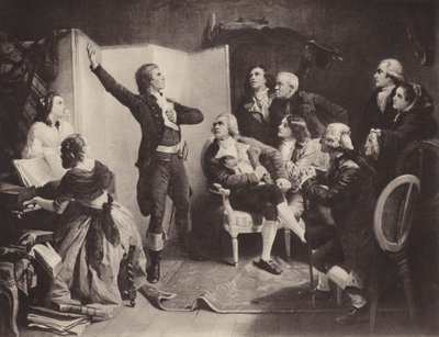 Den första sången av Marseillaise (litho) av Isidore (after) Pils